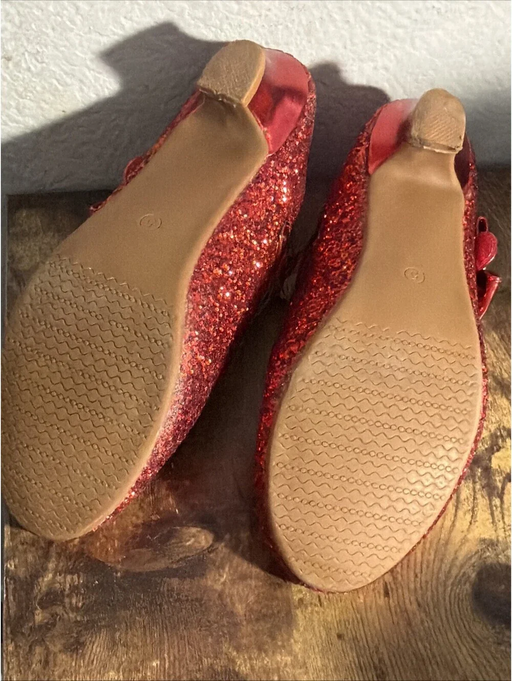 Wizard of Oz Dorothy Fancy Red Ruby Slippers Shoes Heels 5 Girl Kids 5Y Costume